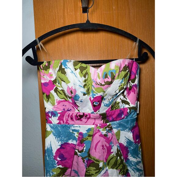 Twenty One - Floral Strapless Mini Dress - Size Small - Picture 4 of 13